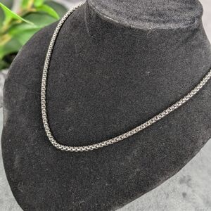3mm stainless steel metal box chain necklace, 20"